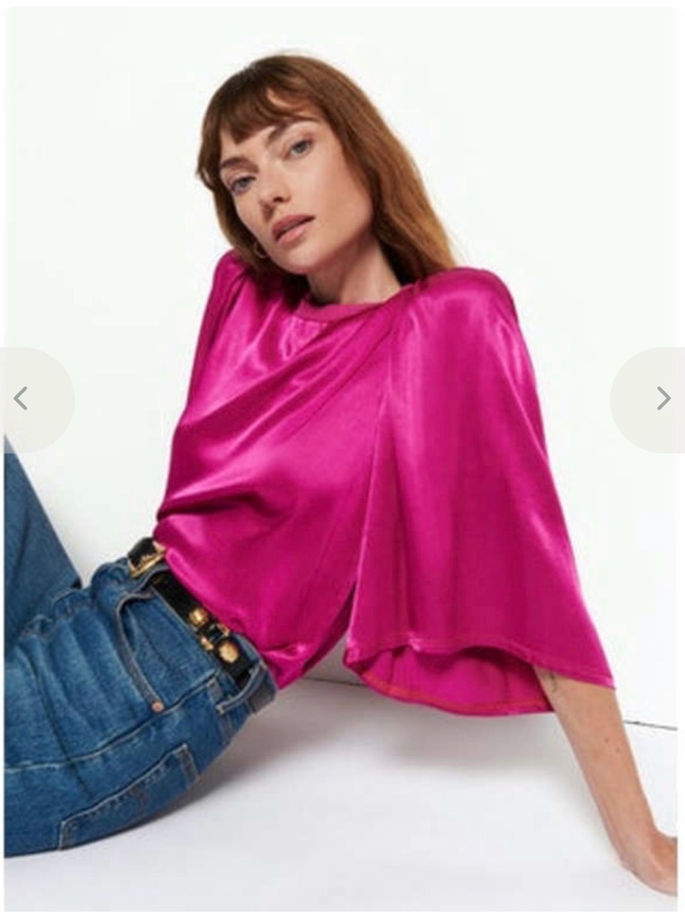 Nation LTD Donna Bell Sleeve Top Miss Magenta XS NWOT